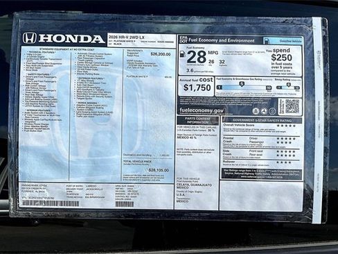 New 2026 Honda HR-V LX image 22