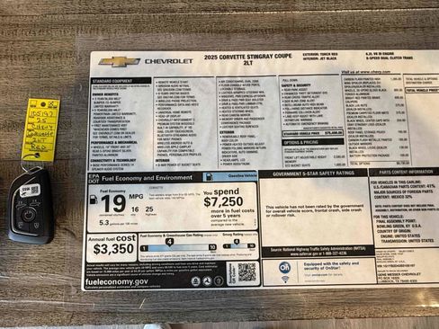 Used 2025 Chevrolet Corvette Stingray Preferred Cpe w/ Battery Protection Package RWD image 10