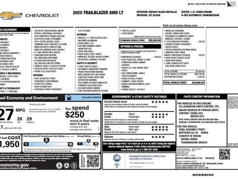 Used 2025 Chevrolet TrailBlazer LT w/ Convenience Package AWD/4WD image 3