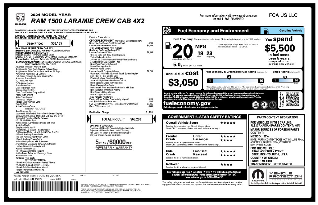 Used 2024 RAM 1500 Laramie RWD image 3