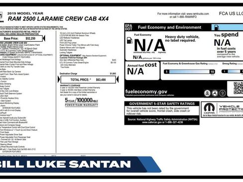Used 2019 RAM 2500 Laramie AWD/4WD image 1