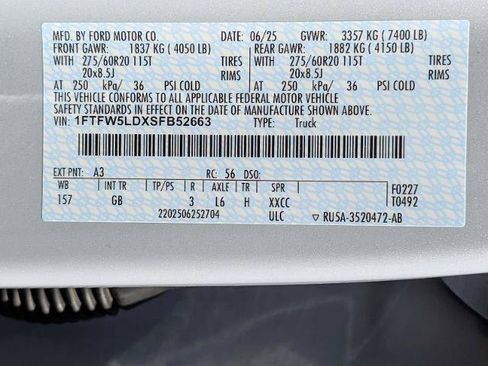 Certified 2025 Ford F150 Lariat w/ Equipment Group 501A Mid AWD/4WD image 29