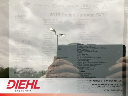 Used 2015 Dodge Durango SXT w/ Quick Order Package 23B AWD/4WD image 3