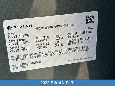 Used 2022 Rivian R1T Adventure AWD/4WD image 30