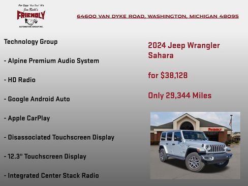 Used 2024 Jeep Wrangler Unlimited Sahara w/ Technology Group AWD/4WD image 10