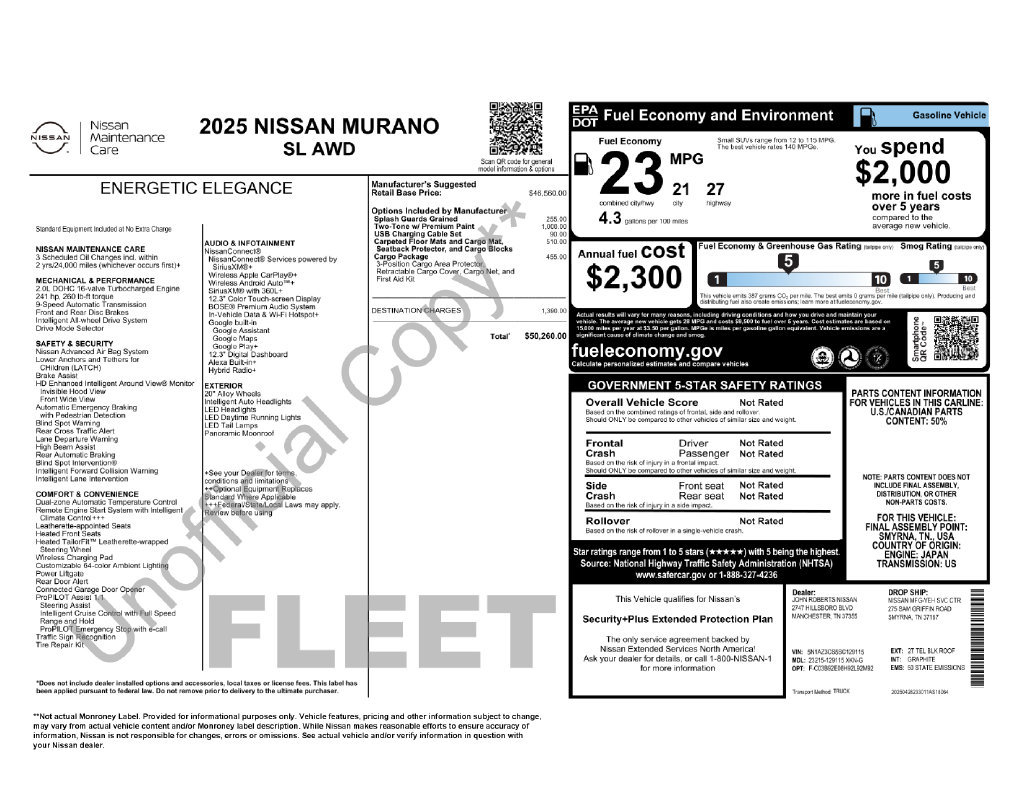 Used 2025 Nissan Murano SL w/ Cargo Package AWD/4WD image 47
