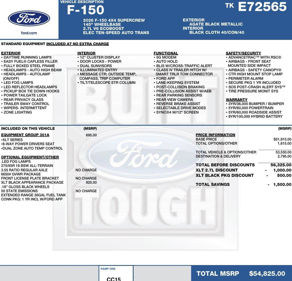 New 2026 Ford F150 XLT w/ XLT Black Appearance Package AWD/4WD image 2