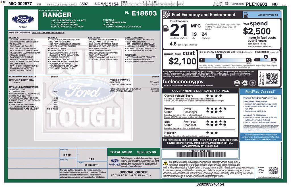 Certified 2023 Ford Ranger XLT AWD/4WD image 50