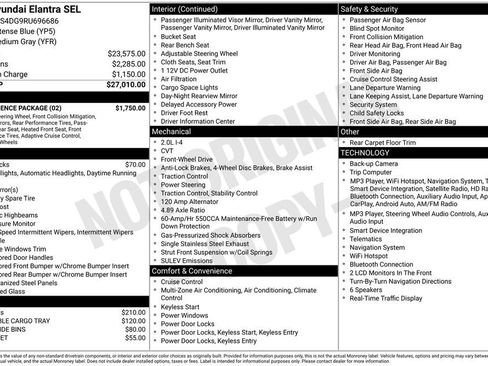 Used 2024 Hyundai Elantra SEL w/ Convenience Package FWD image 3
