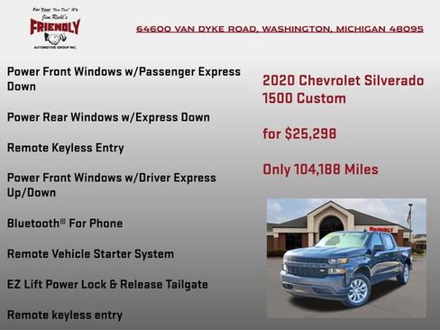 Used 2020 Chevrolet Silverado 1500 Custom w/ Custom Value Package AWD/4WD image 30