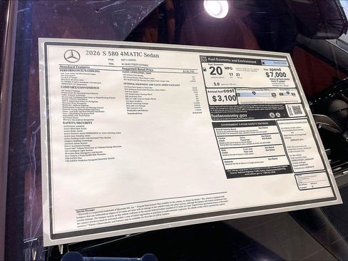 New 2026 Mercedes-Benz S 580 4MATIC Sedan image 12
