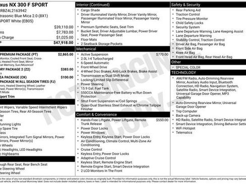 Used 2020 Lexus NX 300 F Sport w/ F Sport Premium Package FWD image 3