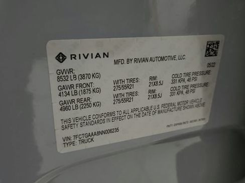 Used 2022 Rivian R1T Adventure AWD/4WD image 93