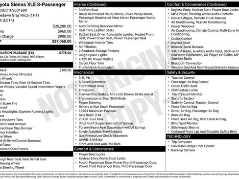Used 2015 Toyota Sienna XLE w/ XLE Navigation Package FWD image 43