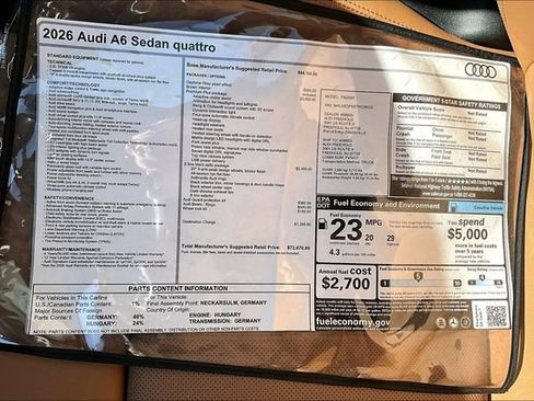 New 2026 Audi A6 Premium Plus AWD/4WD image 14