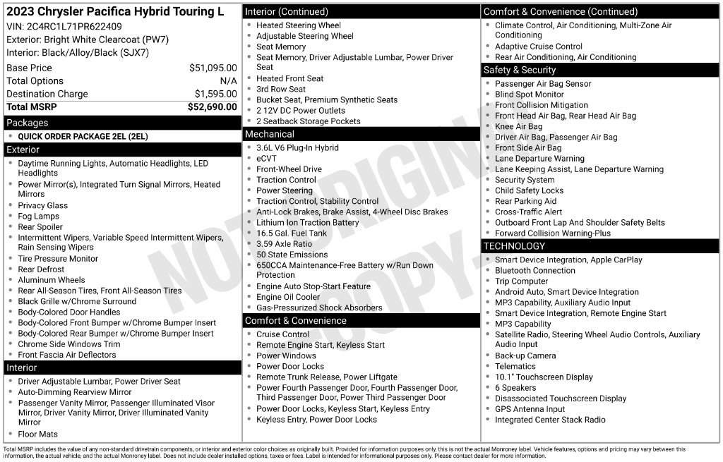 Used 2023 Chrysler Pacifica Touring-L FWD image 5