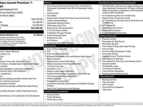 Used 2021 Subaru Ascent Premium w/ Convenience Package image 4