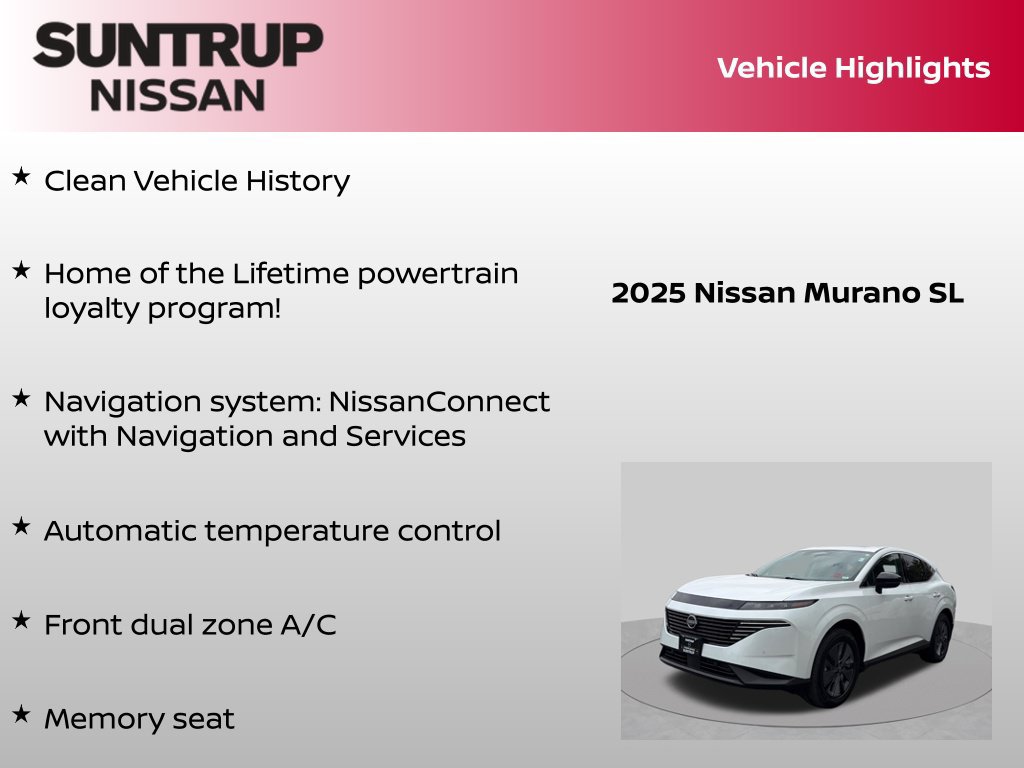 Certified 2025 Nissan Murano SL w/ Cargo Package AWD/4WD image 8