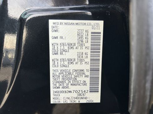 Used 2021 Nissan Frontier SV w/ Midnight Edition Floor Mats image 34