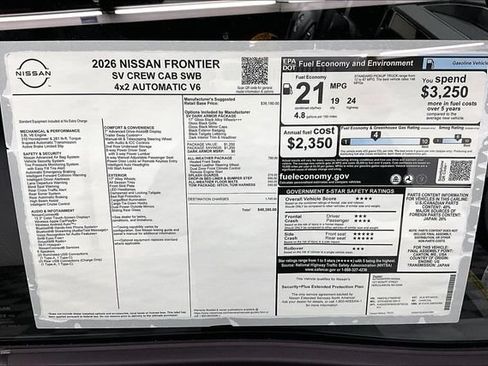 New 2026 Nissan Frontier SV RWD image 42