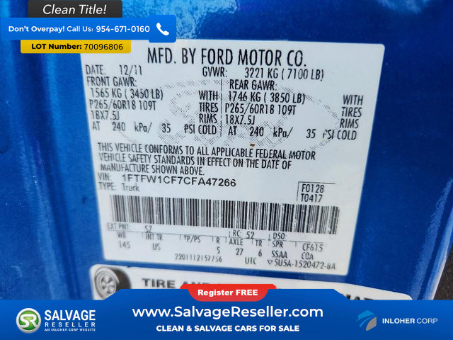 Used 2012 Ford F150 XLT w/ XLT Chrome Pkg RWD image 16