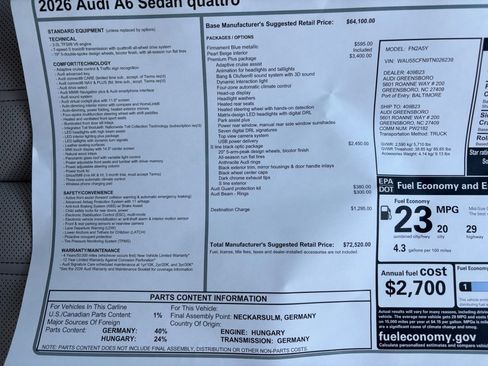 New 2026 Audi A6 Premium Plus image 33