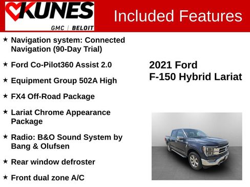 Used 2021 Ford F150 Lariat w/ Equipment Group 502A High AWD/4WD image 2