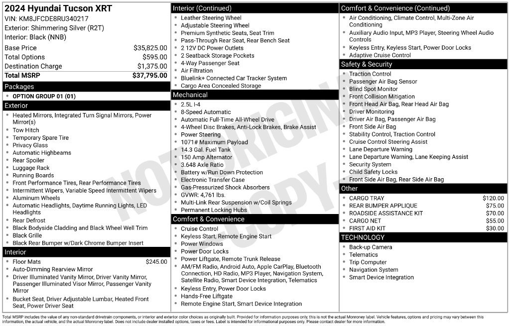 Used 2024 Hyundai Tucson XRT AWD/4WD image 21