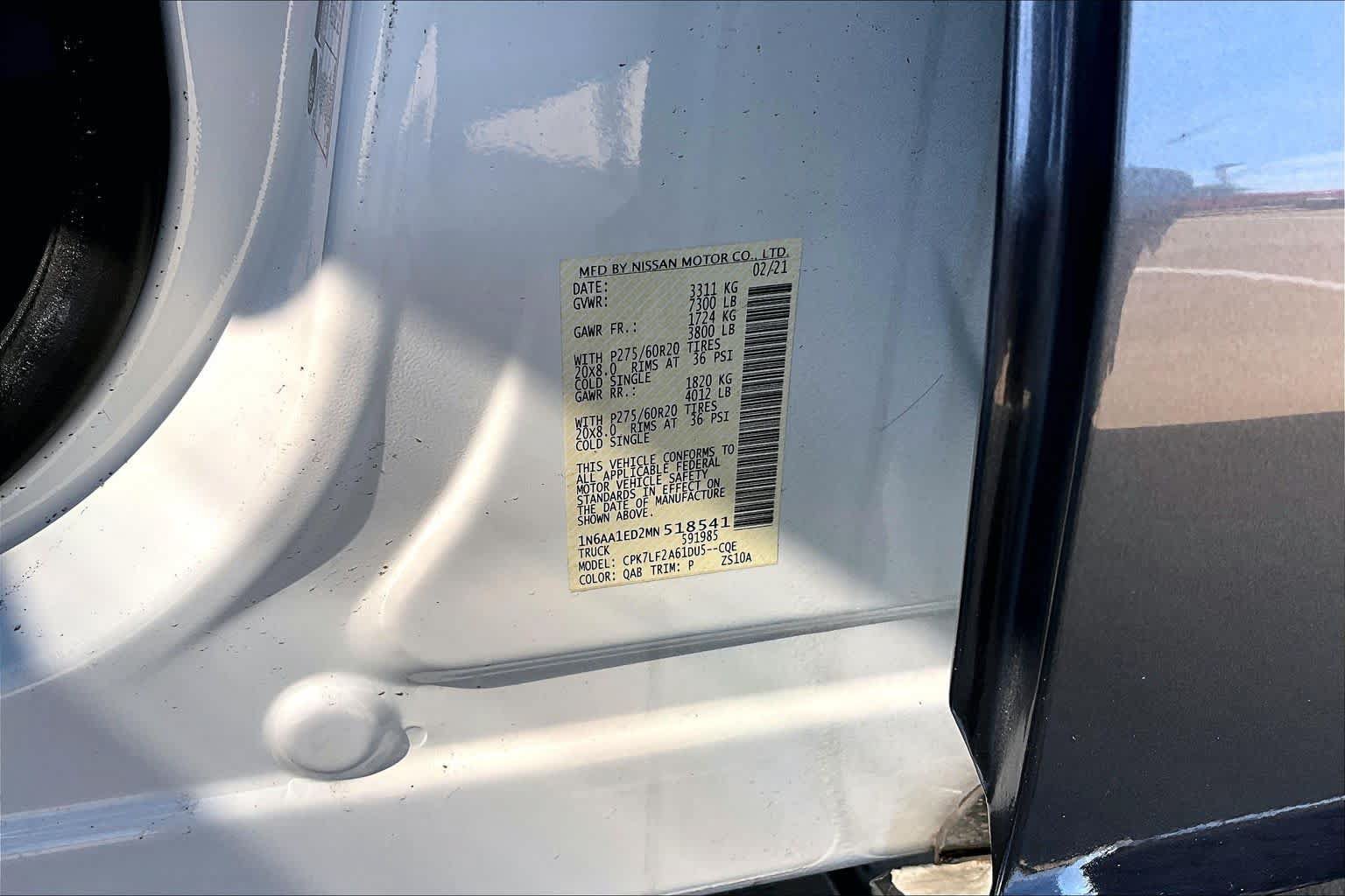 Used 2021 Nissan Titan Platinum Reserve w/ Moonroof Package AWD/4WD image 35