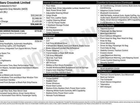 Certified 2025 Subaru Crosstrek 2.5i Limited w/ Crosstrek Mirror Package image 35