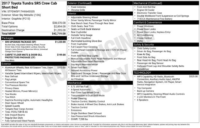 Used 2017 Toyota Tundra SR5 w/ SR5 Upgrade Package AWD/4WD image 3
