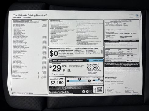 New 2026 BMW X3 xDrive30 w/ Premium Package image 30