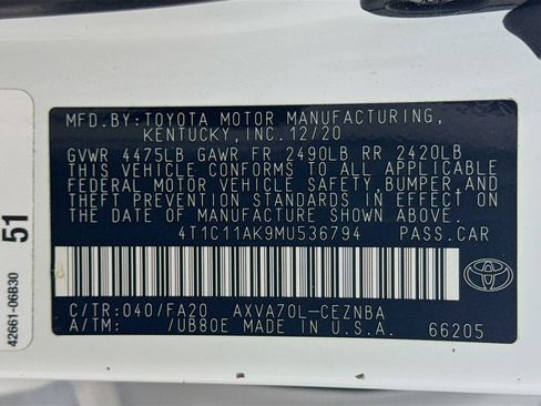 Used 2021 Toyota Camry LE FWD image 39
