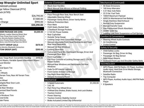 Used 2015 Jeep Wrangler Unlimited Sport w/ Quick Order Package 24S AWD/4WD image 25