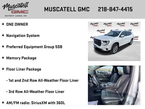 Used 2025 GMC Acadia Denali w/ LPO, Floor Liner Package AWD/4WD image 6