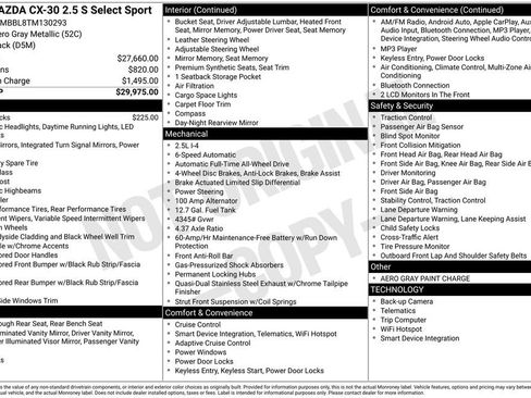 New 2026 MAZDA CX-30 AWD 2.5 S w/ Select Sport Pkg image 3