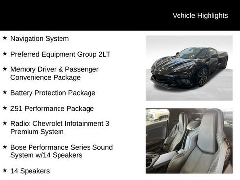 Used 2024 Chevrolet Corvette Stingray Preferred Cpe w/ Z51 Performance Package RWD image 8