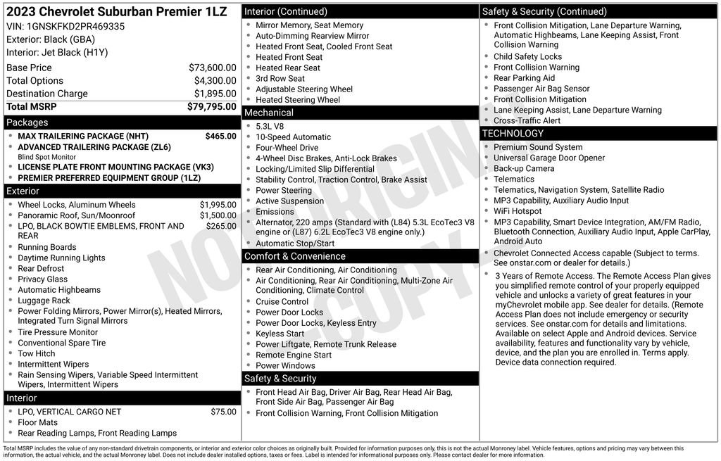 Certified 2023 Chevrolet Suburban Premier w/ Max Trailering Package AWD/4WD image 5