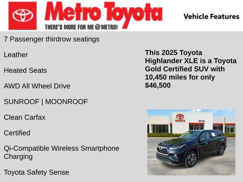 Certified 2025 Toyota Highlander XLE AWD/4WD image 6