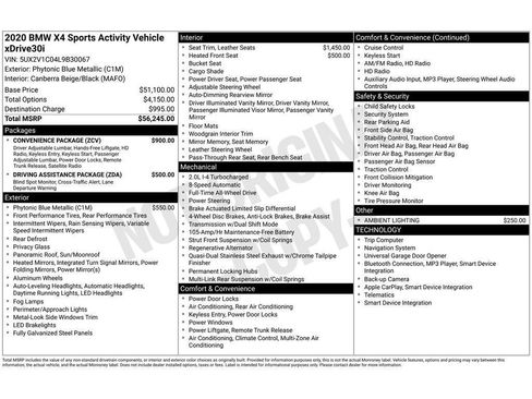 Used 2020 BMW X4 xDrive30i w/ Convenience Package image 2