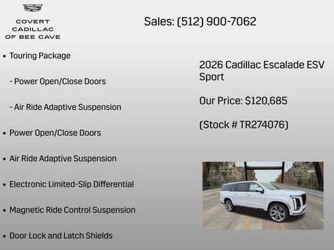 New 2026 Cadillac Escalade ESV Sport w/ Touring Package AWD/4WD image 24