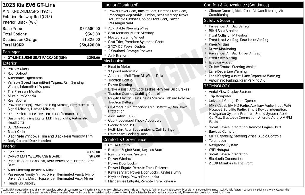 Certified 2023 Kia EV6 GT-Line w/ GT-Line Suede Seat Package AWD/4WD image 42