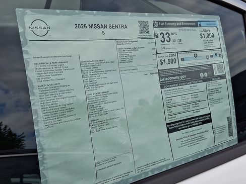 New 2026 Nissan Sentra S w/ S Cold Weather Package FWD image 6
