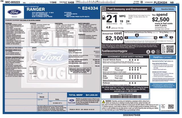 Used 2023 Ford Ranger XLT w/ Equipment Group 301A Mid AWD/4WD image 22