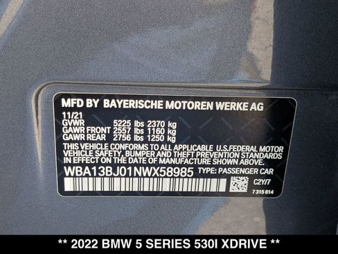 Certified 2022 BMW 530i xDrive w/ Premium Package AWD/4WD image 32