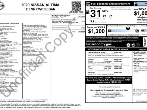 Used 2020 Nissan Altima 2.5 SR FWD image 2