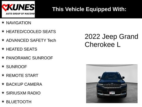 Used 2022 Jeep Grand Cherokee L Summit w/ Luxury Tech Group V AWD/4WD image 3