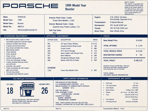 Used 1999 Porsche Boxster RWD image 16