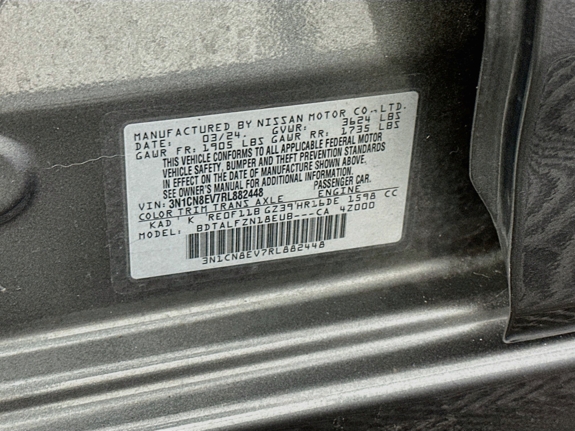 Used 2024 Nissan Versa SV FWD image 12