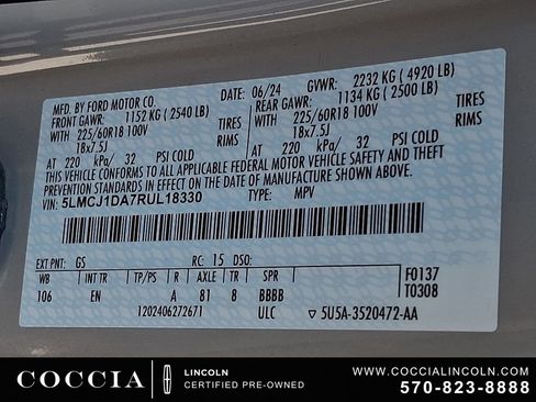 Certified 2024 Lincoln Corsair AWD image 28